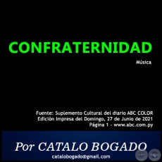CONFRATERNIDAD - Por CATALO BOGADO - Domingo, 27 de Junio de 2021